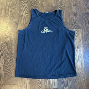 Vintage 00s Quiksilver Tank Top Shirt Men's L Black Sleeveless Surf Skate Y2K